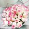 51 бело - розовая  роза 40 см ( Карусель)