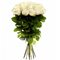25 белых роз "Мондиаль" 80 см