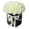 25 белых роз в шляпной коробке (Эквадор)