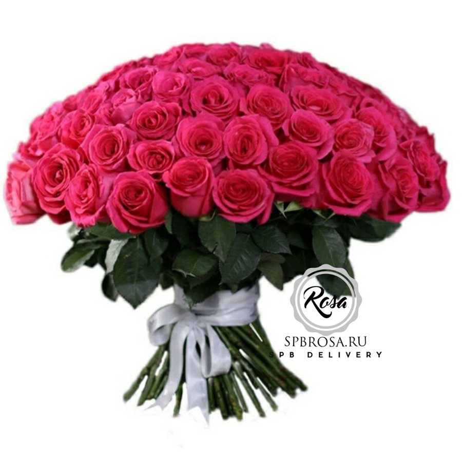 Букет  75 розовых роз  60 см