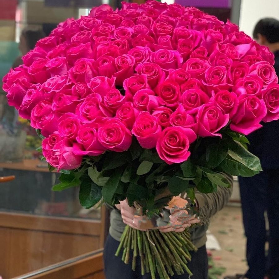 151 розовая роза 80 см