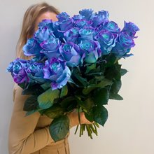 25 синих роз  Tinted  Blue Эквадор