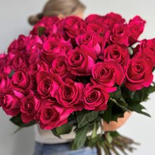 Купить 51 роза РОЗОВАЯ 80 см