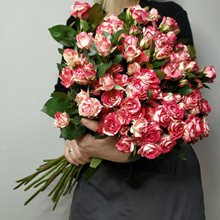 Букет 11 розовых кустовых роз 70 см " Фаервокс"