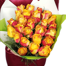 25 желто - красных роз ( Даун Таун )