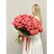 Букет из 51 кораллового пиона Coral Sunset Premium под ленту
