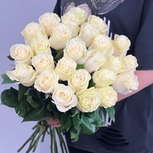 Букет 25 роз 50 см БЕЛЫЕ