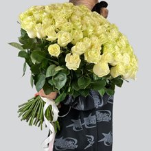 101 БЕЛАЯ роза 60 см