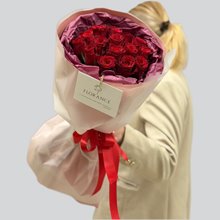Букет 15 красных роз 40 см  "Моей Королеве"