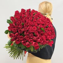 101 красная роза 60 см " Rodos"