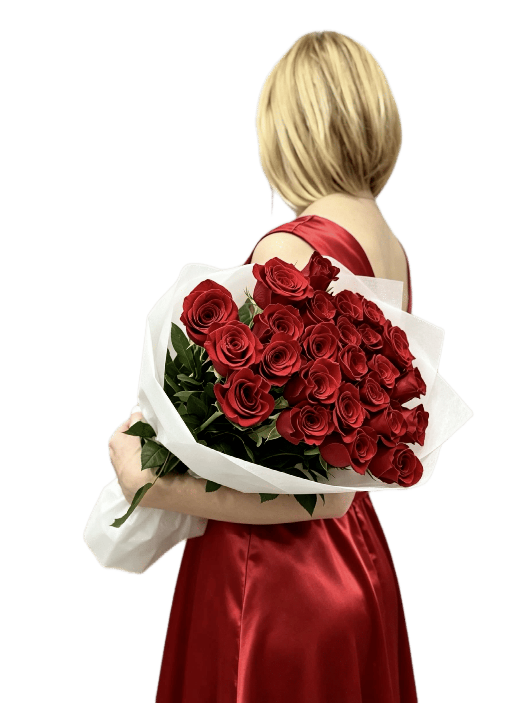Букет 25 роз красных 60 см Эквадор