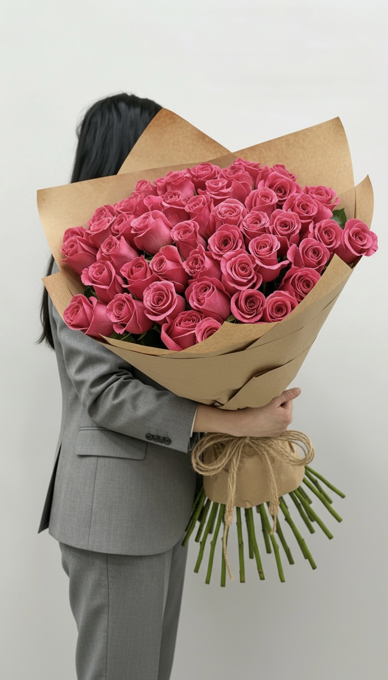 Букет в дизайнерской упаковке