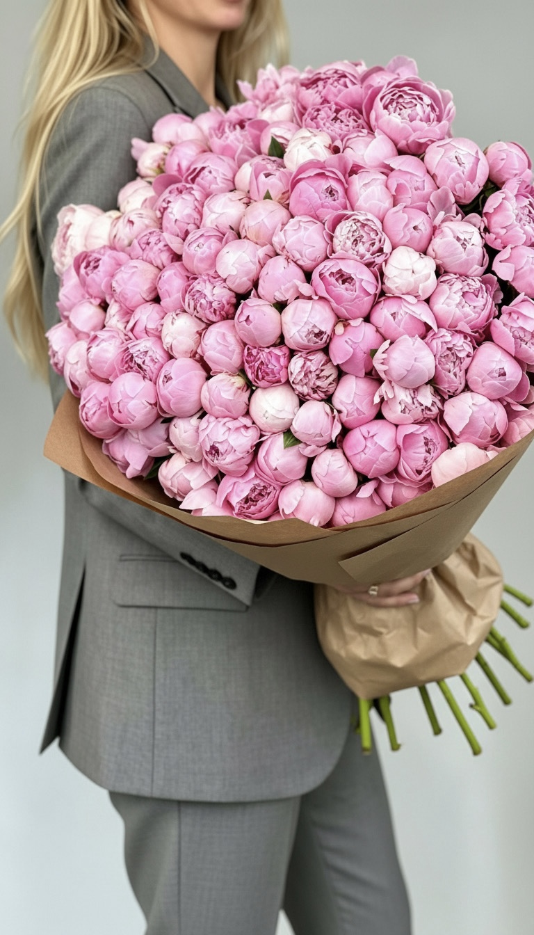 Букет из пионов